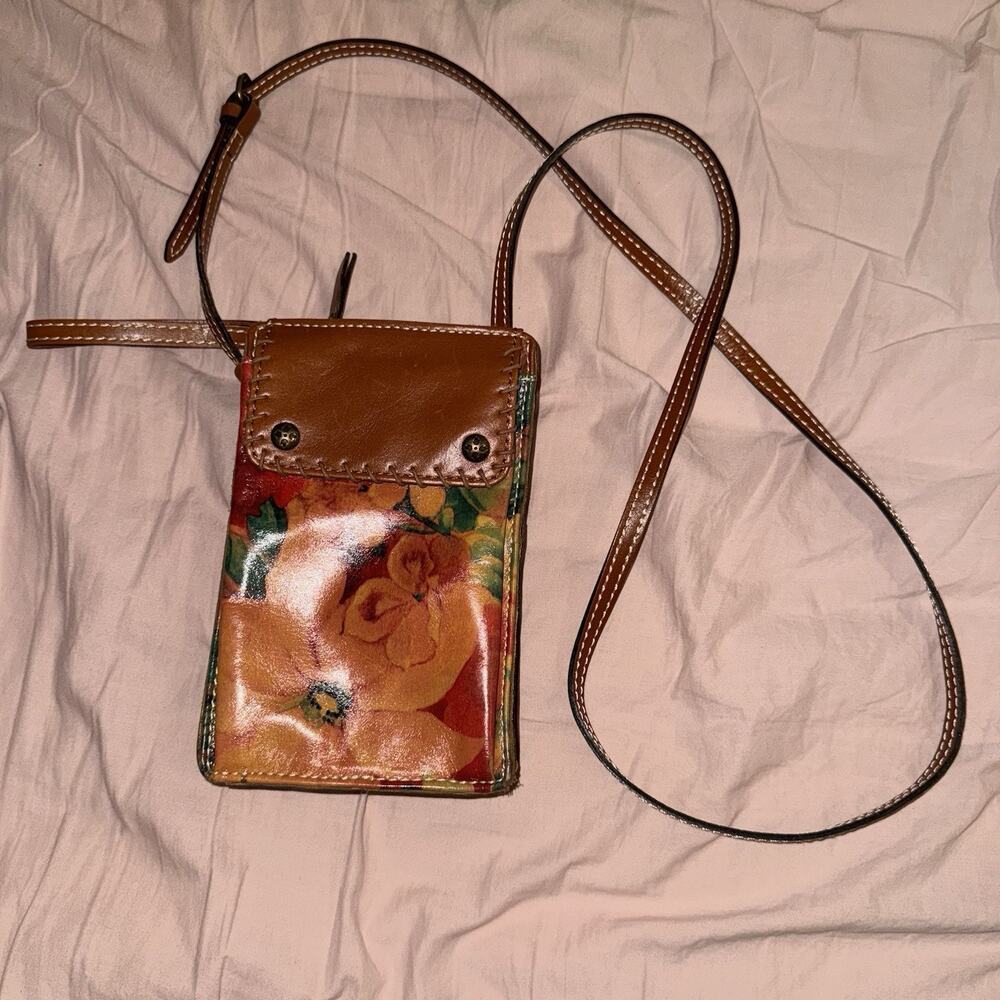 Patricia Nash Leather Floral Mini Crossbody Bag